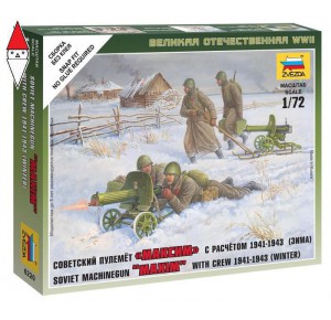 , , , ZVEZDA 1/72 SOVIET MACHINEGUN MAXIM WITH CREW 1941-1943 (WINTER)