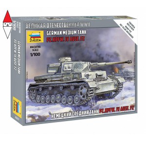 , , , ZVEZDA 1/100 GERMAN MEDIUM TANK PZ.KPFW.IV AUSF.F2