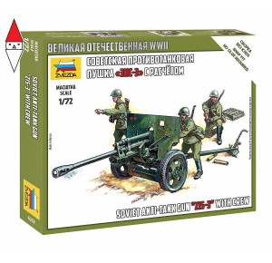 , , , ZVEZDA 1/72 SOVIET ANTI-TANK GUN ZIS-3 WITH CREW