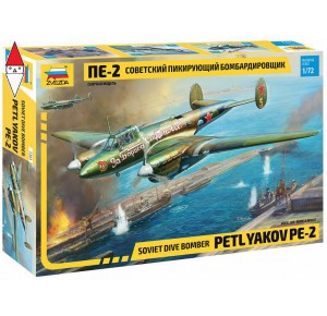 , , , ZVEZDA 1/72 SOVIET DIVE BOMBER PETLYAKOV PE-2