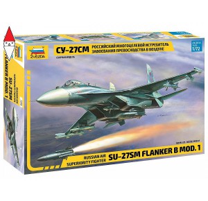 , , , ZVEZDA 1/72 RUSSIAN AIR SUPERIORITY FIGHTER SU-27SM FLANKER B MOD.1