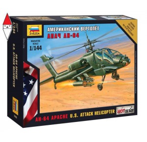 , , , ZVEZDA 1/144 AH-64 APACHE U.S. ATTACK HELICOPTER