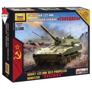 , , , ZVEZDA 1/100 SOVIET 122-MM SELF-PROPELLED HOWITZER GVOZDIKA