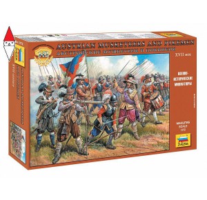 , , , ZVEZDA 1/72 AUSTRIAN MUSKETEERS AND PIKEMEN XVII BEK
