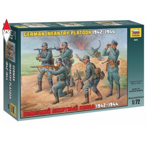 , , , ZVEZDA 1/72 GERMAN INFANTRY PLATOON 1942-1944